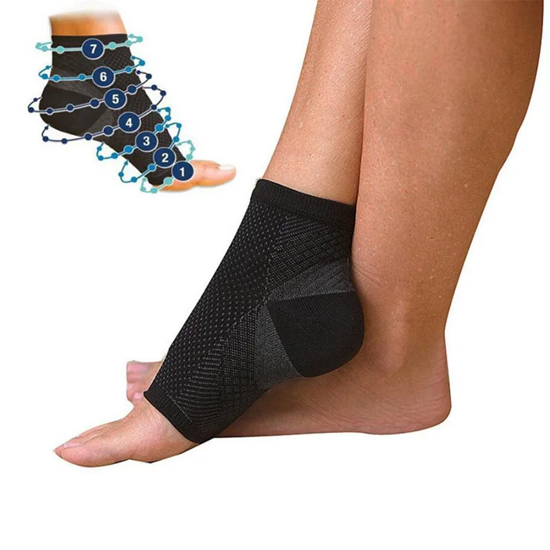 2-teilige atmungsaktive Anti-Ermüdungs-Kompressions-Söckchen zur Sport-, Yoga- und Schmerzlinderung – dehnbare Fußmanschettenbandage