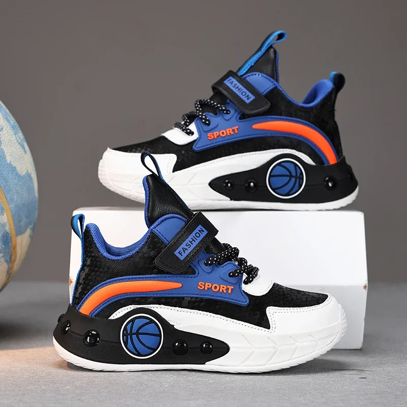 

New Anti-skid Leather Kids Sneakers for Boys Running Walking Lightweight Casual Shoes With Fashion Dragon Pattern Size 28-39