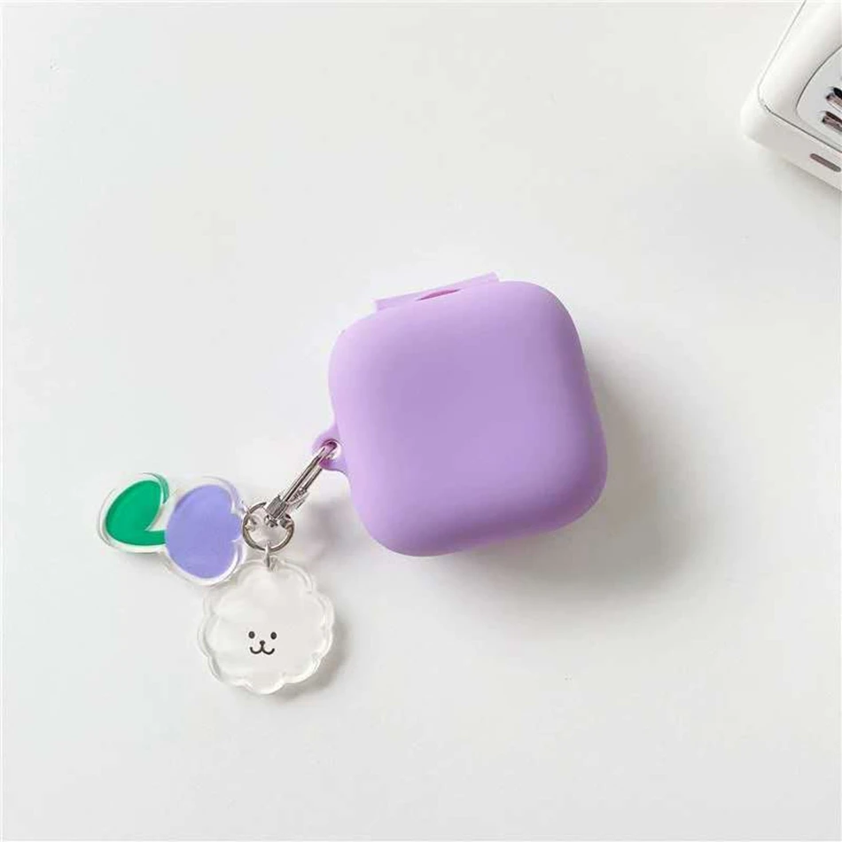 สำหรับ Samsung Galaxy Buds สด/Galaxy Buds 2 / Buds PRO กรณีน่ารักดอกไม้เกาหลีหมีการ์ตูนพวงกุญแจซิลิโคนหูฟัง Funda