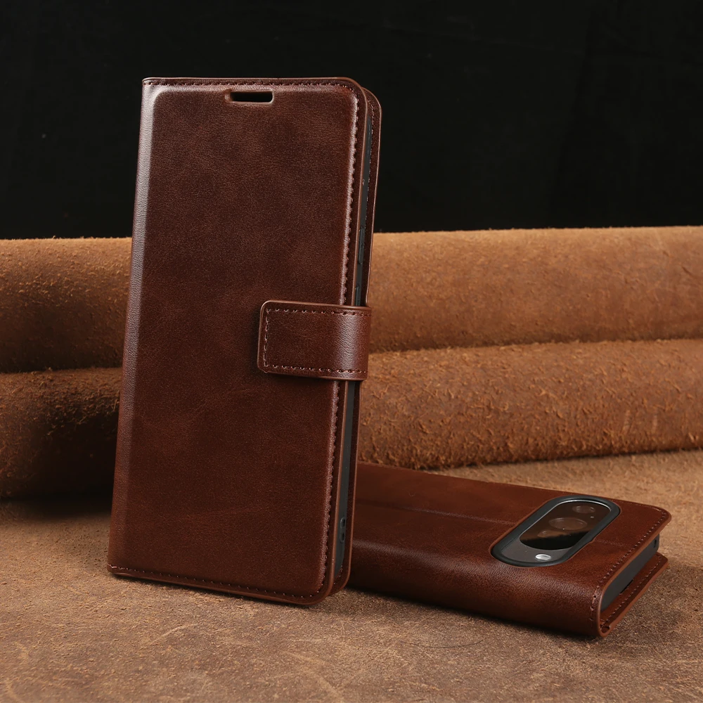 

Luxury Leather Purse Holder Shockproof Phone Case for Google Pixel 10 9 Pro XL Fold 9A 8 8A 7 7A 6 Pro Card Slot Wallet Cover
