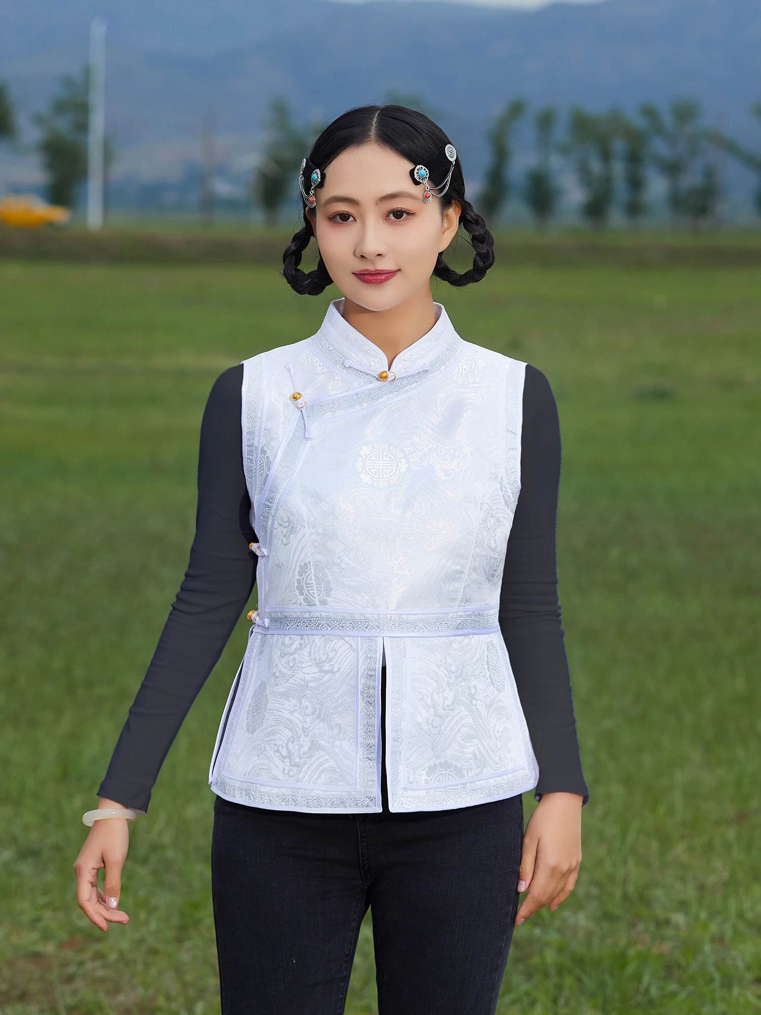 

Mongolian Vest HAILANG Group Fashion Casual Vest Mongolian Clothing Short Western Style Mongolia Vest