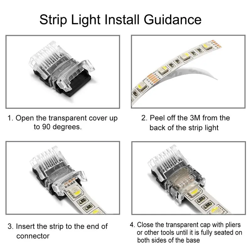 5-100pcs LED Strip Connector 2/3/4/5/6pin Electric Extension Wire Connector For 5050 RGB LED Strip Lights To Wire Connection Use