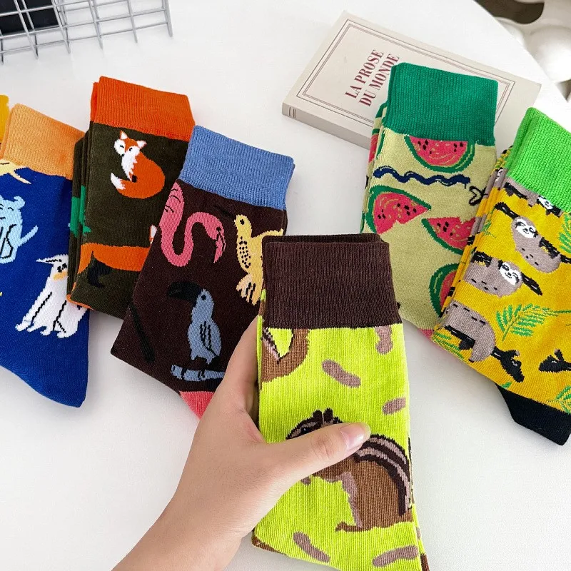 

Autumn Winter Socks Men's Personality Graffiti High Top Mid Tube Sock Tide Thick Funny Fashion Solid Color Simple Soft Stockings