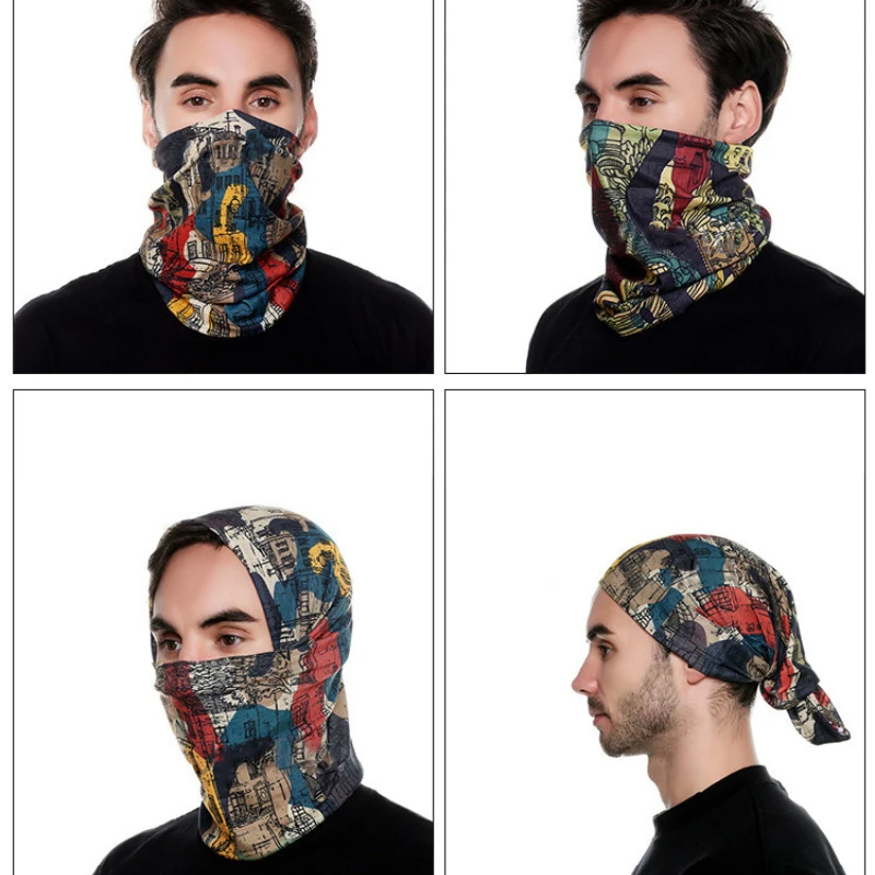 

Men Outdoor Cycling Sunscreen Mask Magic Bandana Sets of Head To Cover The Face Prevent Wind Sand Face Towel Female Summer Thin