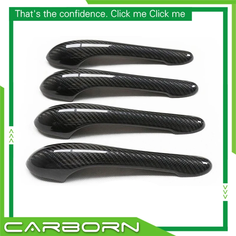 Sticky Type Gloss Black Dry Real Carbon Fiber Sport Outer Door Handle Cover Trim For Maserati Quattroporte 4 Door 08 09 10 11 12