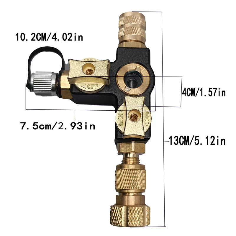 R22 R401 Dual Purpose Tool With Visual Window Dual Switch For Fluoride Adding Valve Core Replacement Vacuum Extraction