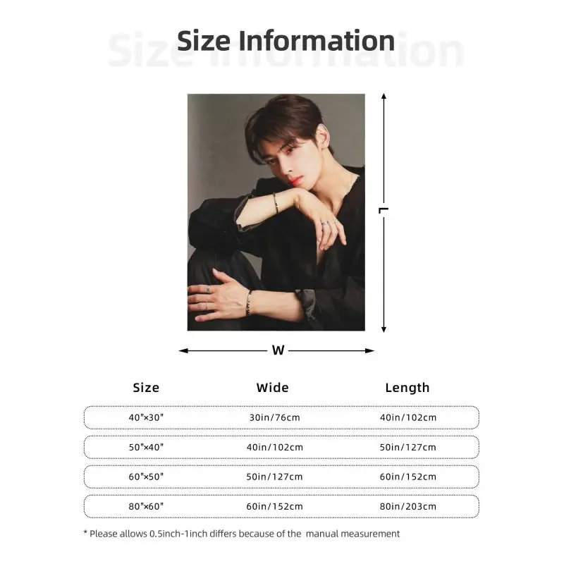 Custom True Beauty Blankets Warm Flannel Hwang In Youp Cha EunWoo Throw Blanket for Bedding Travel Sofa image 6