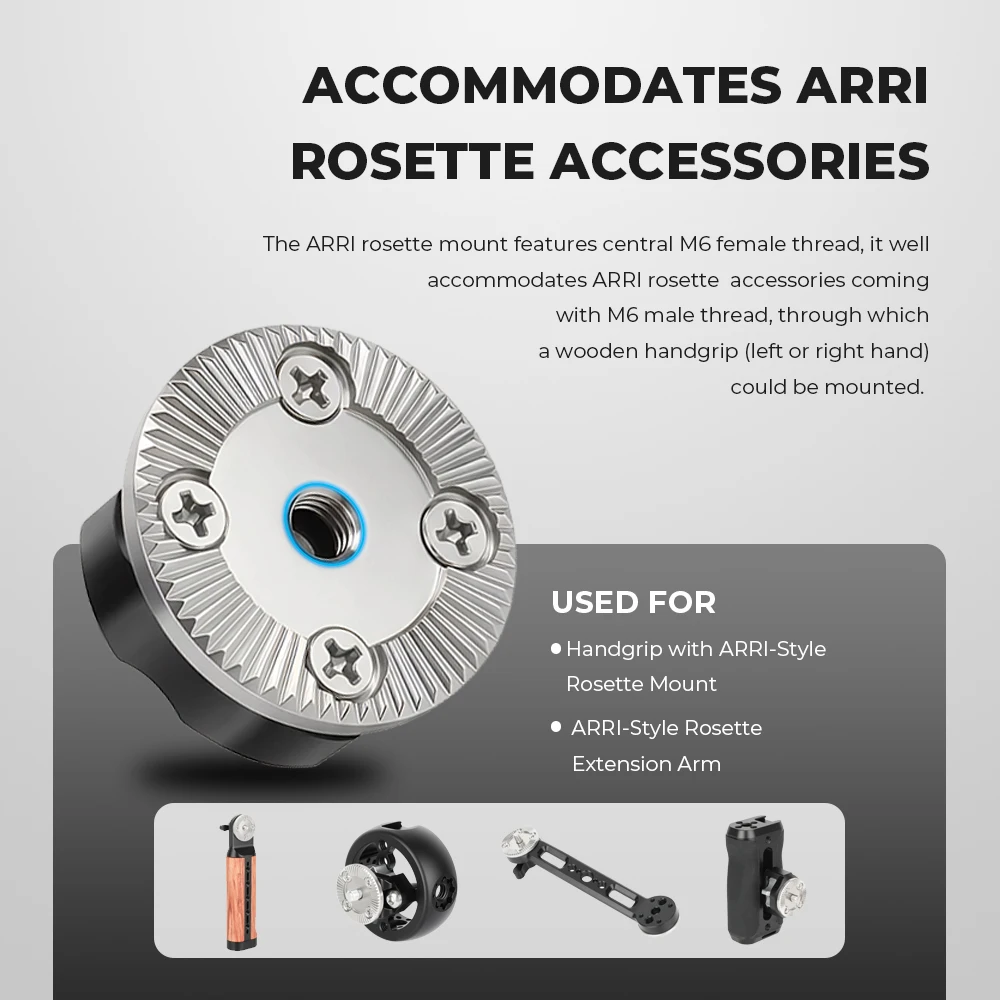 CAMVATE 標準 ARRI ロゼットマウント 1/4インチまたは3/8インチネジアダプター、中央にM6メスネジと位置決めピン付き、デジタル一眼レフカメラ用