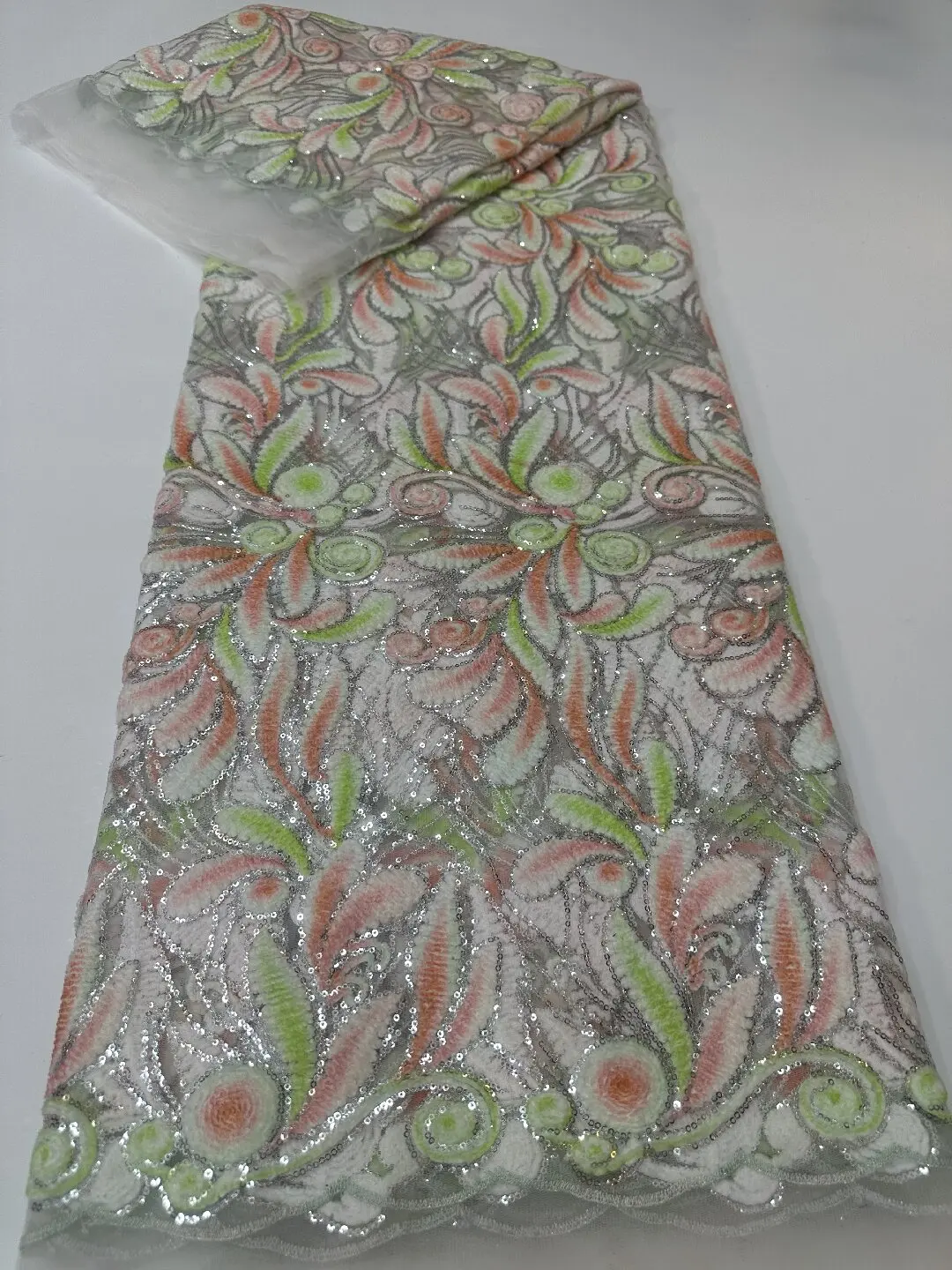 African Lace Fabric 2026 Sequins Beaded Embroidery Groom Nigerian Bridal High Quality French Tulle Lace Fabric For Wedding Party