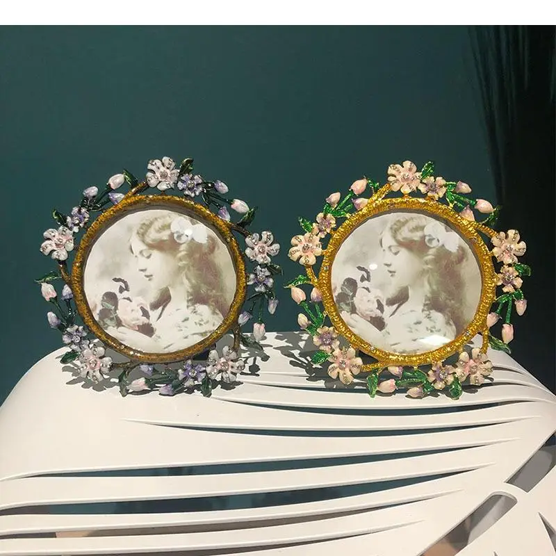 Garland Lace Photo Frames Flower Decorative Picture Frame Wedding Anniversary Romantic Gifts Desk Decoration Vintage Home Decor