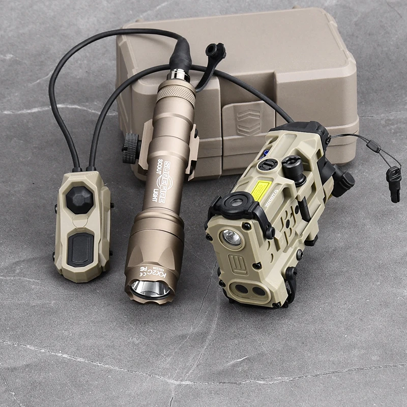 

WADSN Tactical OGL Red Green Blue IR Laser Flashlight White LED Strobe Scout Light M600 M600C Hunting Lamp Airsoft Gear Fit 20mm