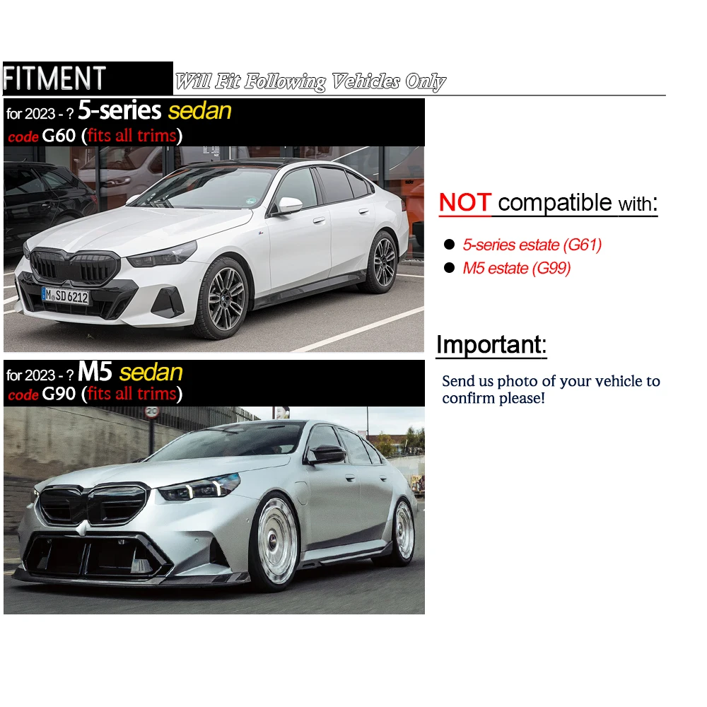 G60 Spoiler, MP-look Autoclave Dry Carbon Fiber Rear Spoiler for BMW 5 Series Sedan 2023+ 530i 530e 540i 550i M550i M5 G90