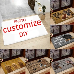 photo Custom mat anti-slip personalized printed picture Flannel Floor customized dog doormats for Bath Door Living Room