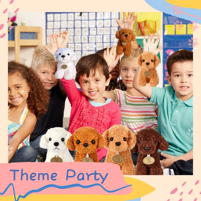 6-24Pcs Teddy Dog Bulk Adopt a Puppy Party Favors Stuffed Animals Keychain for Kids Toys Graduation Baby Shower Birthday Gifts