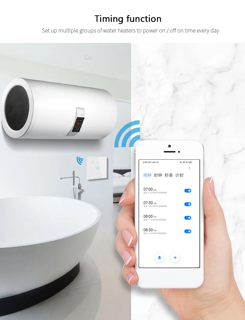 WiFi Smart Boiler Switch Bluetooth Water Heater Smart Life Tuya APP Remote Control Alexa Echo Home Voice Control