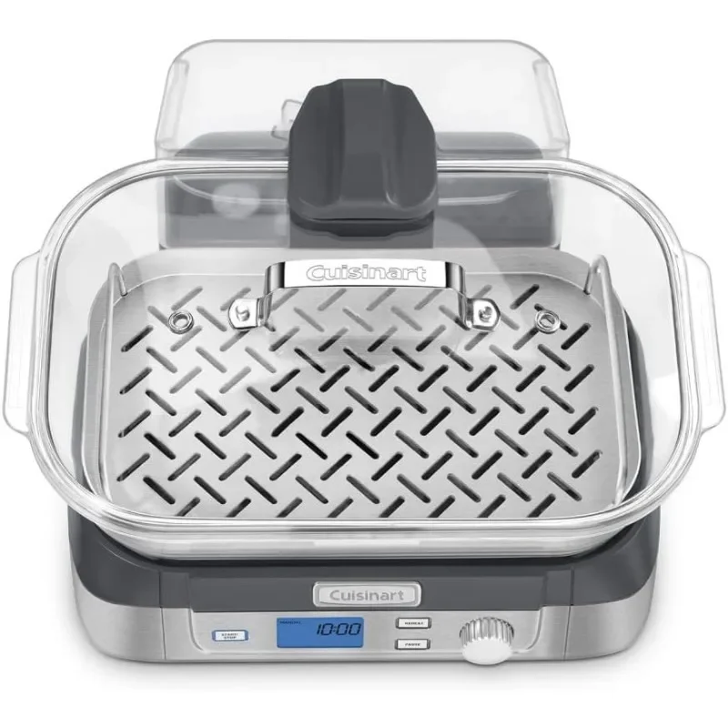 Cuisinart STM-1000 Cook Fresh Digital Glass Steamer، مقاس واحد، ستانلس ستيل