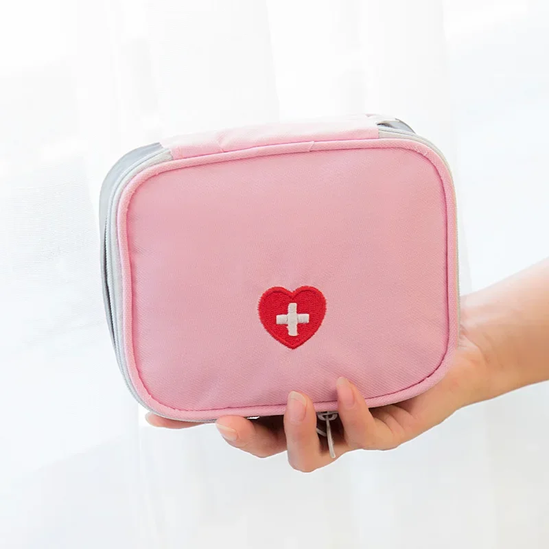 Imagem -02 - Kit de Primeiros Socorros ao ar Livre Bolsa Viagem Casa Acampamento Portátil Mini Rosa Bolsa Médica Bolsas Armazenamento Pílula Kits Sobrevivência Emergência