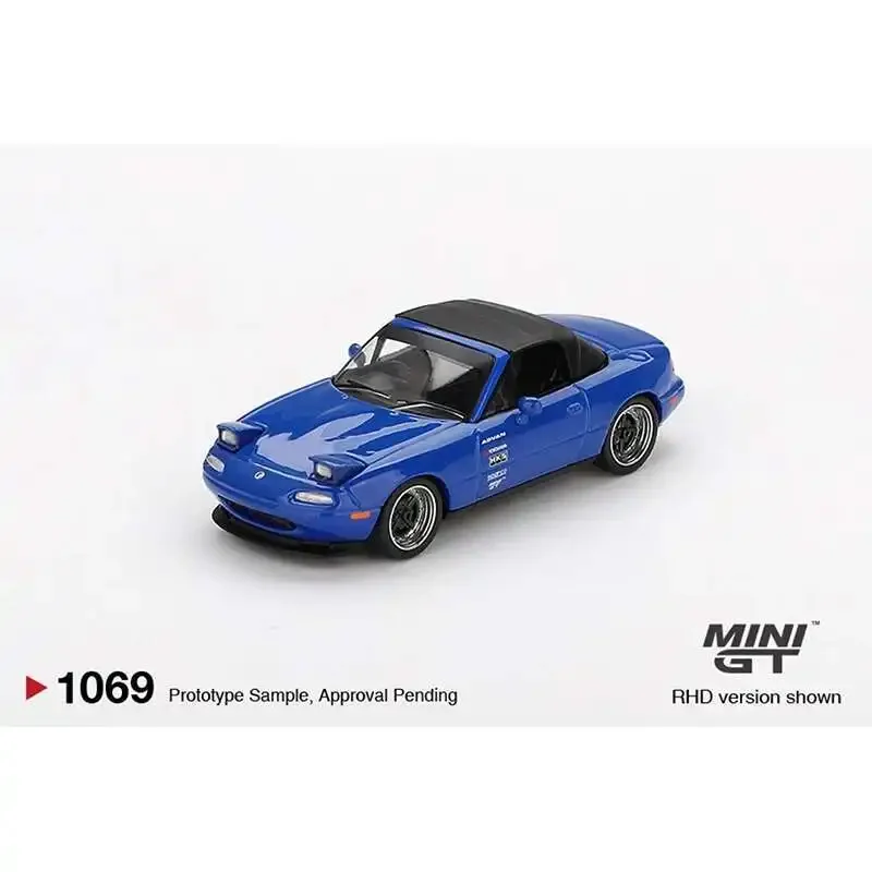 PreSale MINIGT 1069 Mazda 1:64 Miata MX5 NA نسخة موضوبة أزرق داكن دييكاست نموذج سيارة مجموعة اللعب