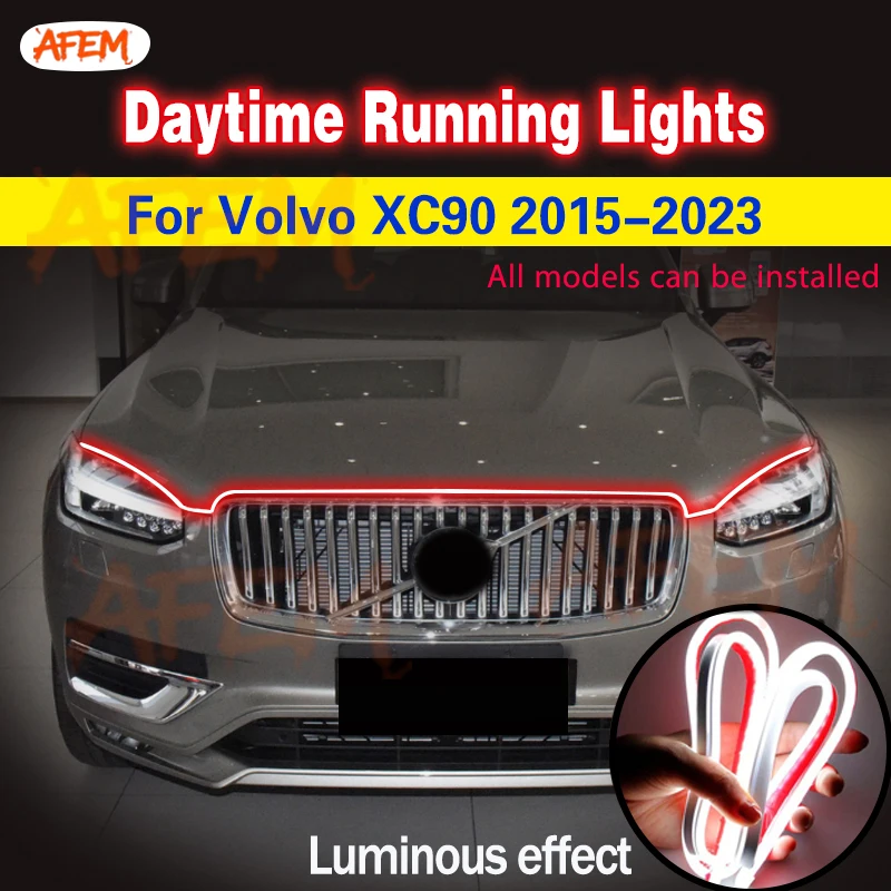 

1pcs Car Daytime Running Lights LED DRL For Volvo XC90 2015-2023 Fog lamp Flashing Car Flexible Decorative Atmosphere Lamps DRL