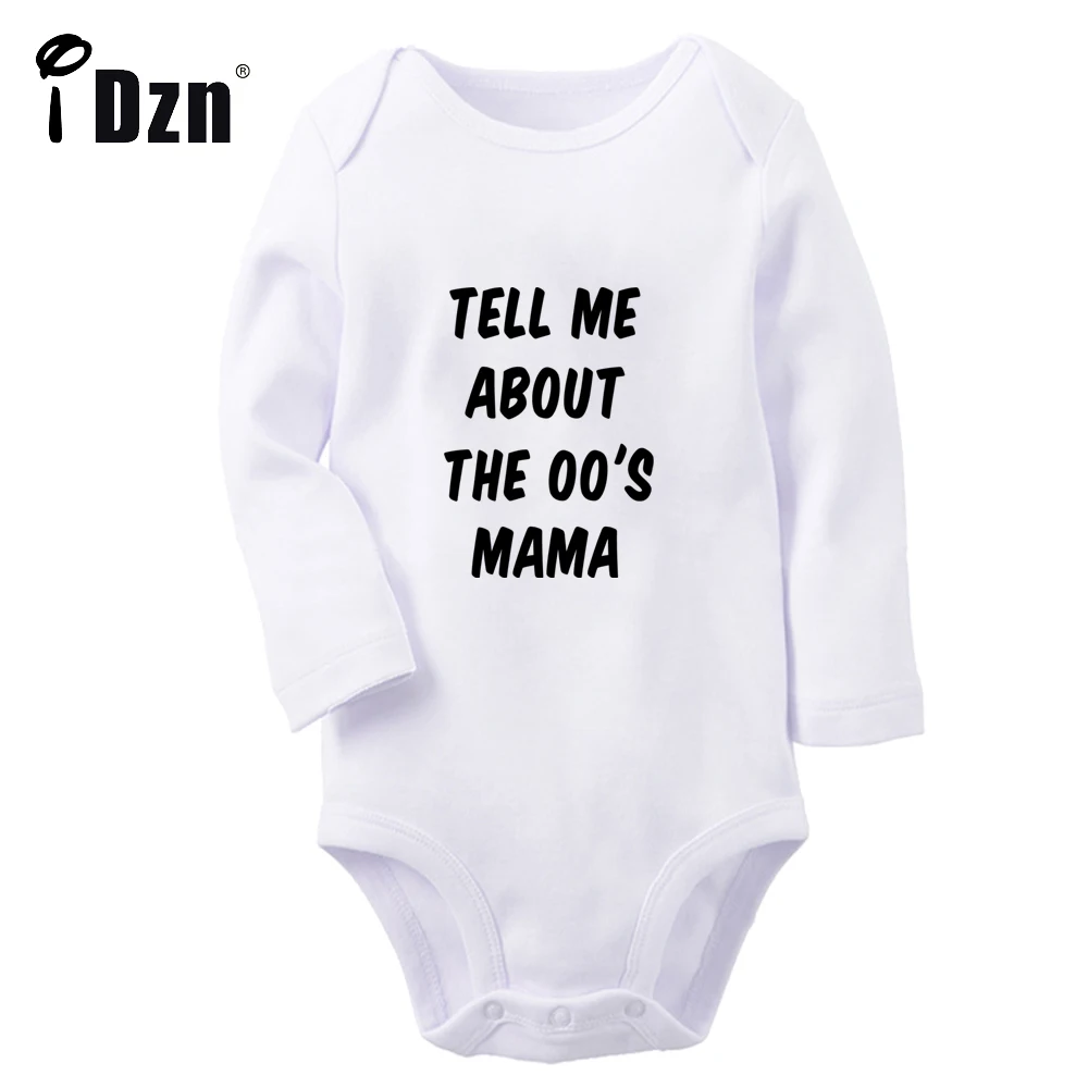 Tell Me About The 00's Mama Funny Printed Jumpsuit Cute Baby Boys Rompers Baby Girls Bodysuit Infant Long Sleeve Clothes