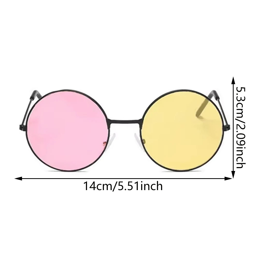 Vintage Round Frame Sunglasses for Cosplay Taking Photo Tool Mixed Color Glasses Halloween Party Glasses