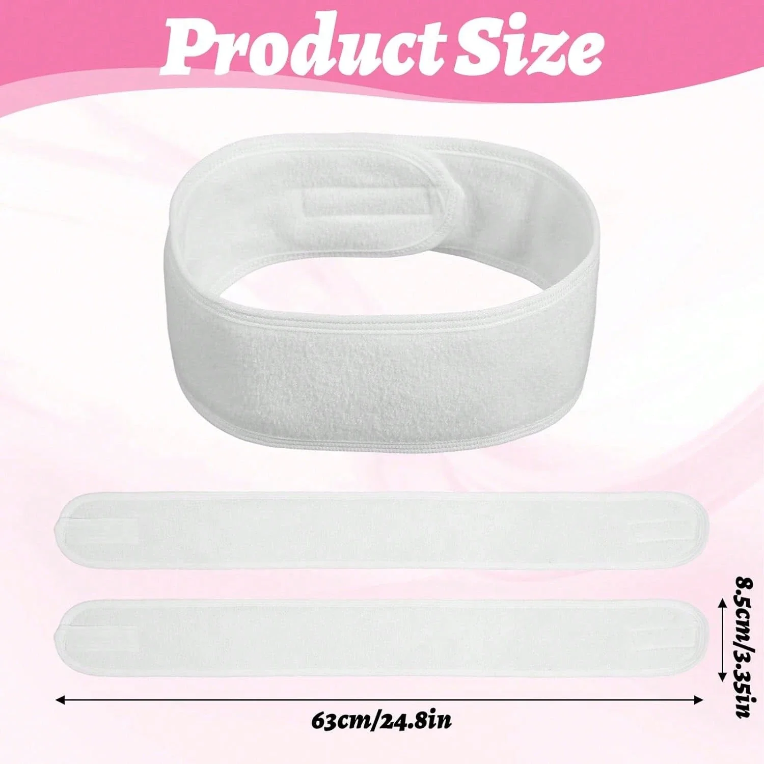 

Набор из 3 регулируемых повязок на голову из махровой ткани для женщин: для умывания, макияжа и душа