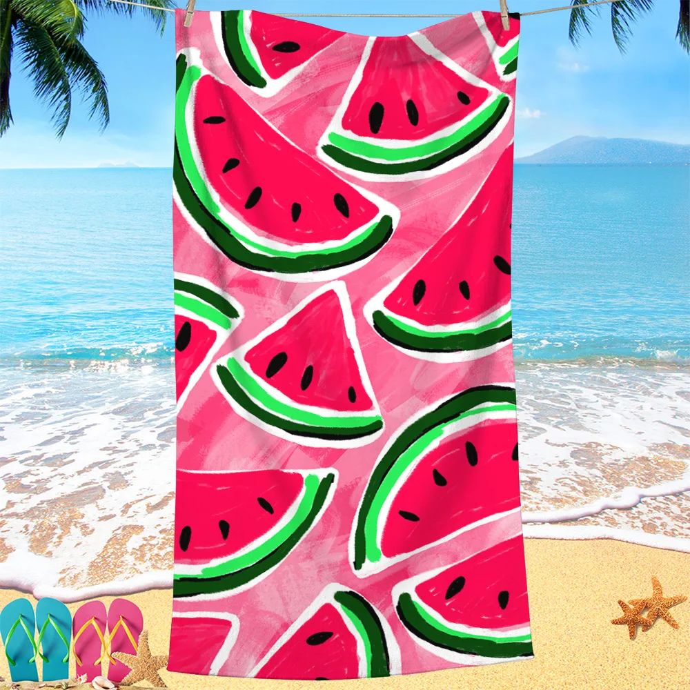 Cartoon Watermelon Beach Towel Adult Fast-absorbent Microfiber Swimming Quick-dry Gym Bath Towels Bathroom Toalla De Playa