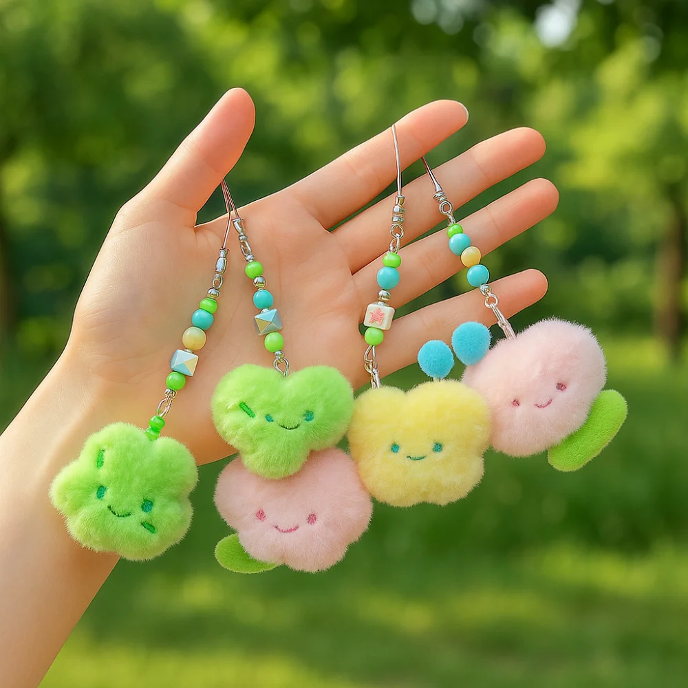 ビーズフラワーレターぬいぐるみキーリング漫画デザイン甘い手紙カップルのキーホルダーかわいい素敵なぬいぐるみフラワーバッグペンダント