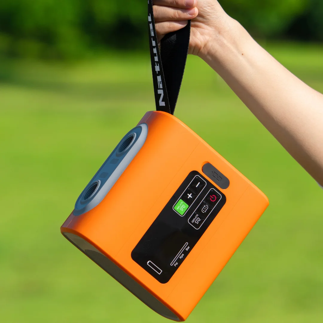 WESTTUNE Drahtlose Luftpumpe für den Außenbereich, tragbare elektrische aufblasbare MINI-Pumpen mit aufblasbarem Entleeren für Betten, Matten, Schwimmring – Detail 8