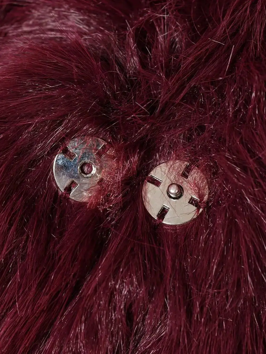 2025 Winter Women's Elegant Long Sleeve Faux Fur Short Jackets Lady High Street Chic Thick Warm Loose Wine Red Coats Outerwear