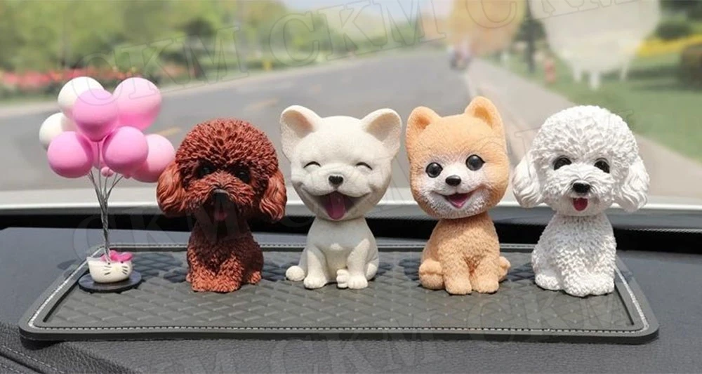 Car Shaking Head Dog Ornaments Bobblehead Dog Nodding Puppy Toys Car Dashboard Decor Toy Shaking Head Dolls For Universal Car