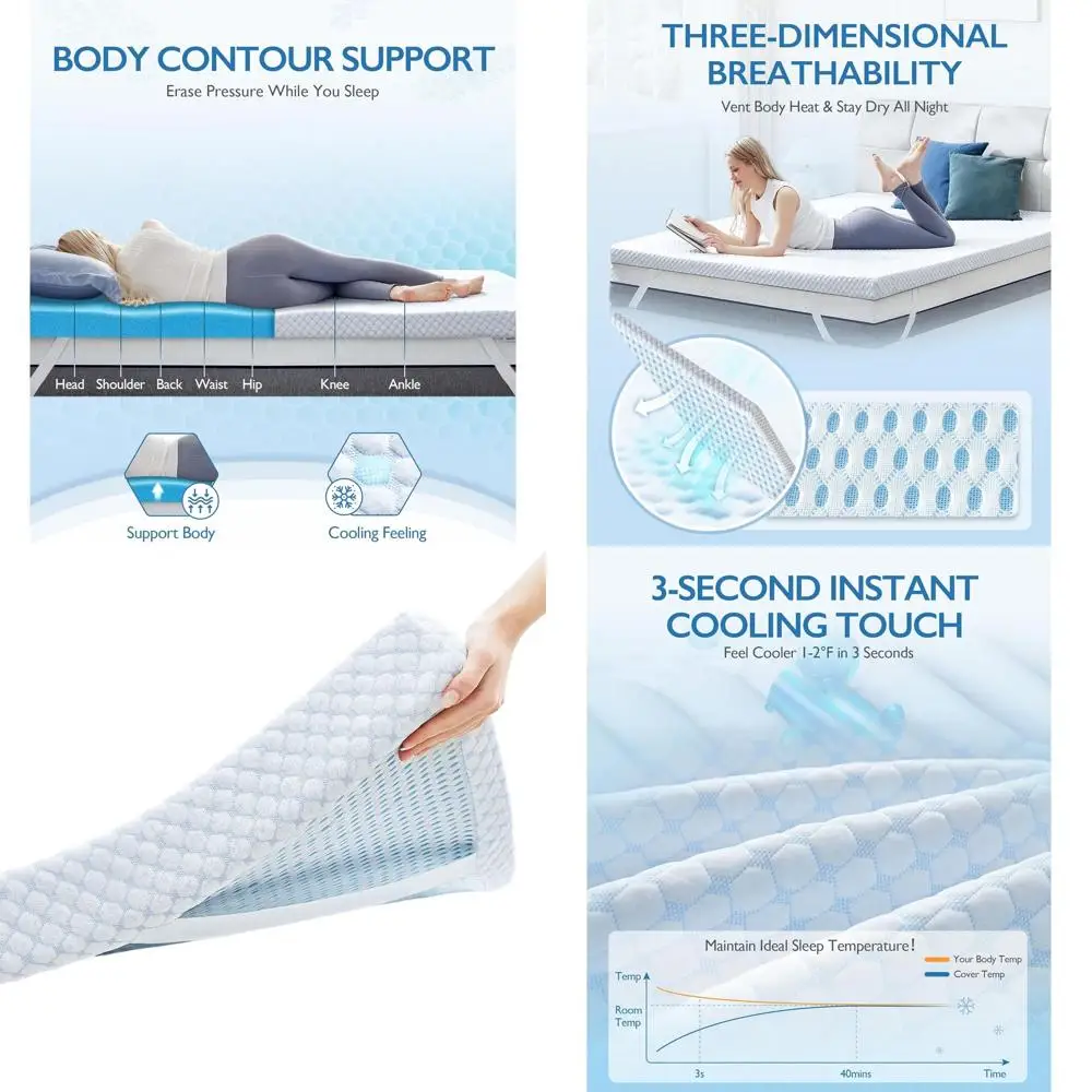 

1,5 охлаждающий наматрасник из пены с эффектом памяти для снятия давления, толстый коврик для кровати с мягким чехлом и регулируемыми ремнями, сертифицированный в США Cert