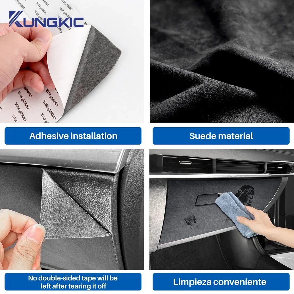 For Mazda 3 Axela 2019 2020 2021 2022 2023 2024 2025 LHD RHD Car Copilot Box Anti-kick Suede Carbon Fiber Style Protect Sticker view 5