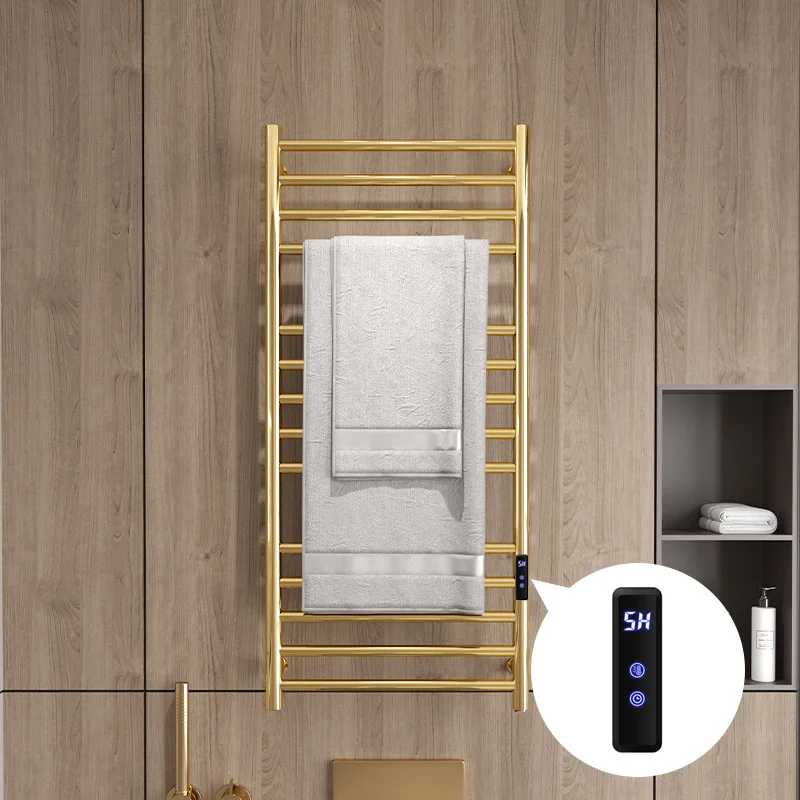 Electric Heated Towel Rail Hidden/Exposed Wires Heating Towel Rack with timer Thermostat Stainless Steel Warmer Bath Towel Dryer