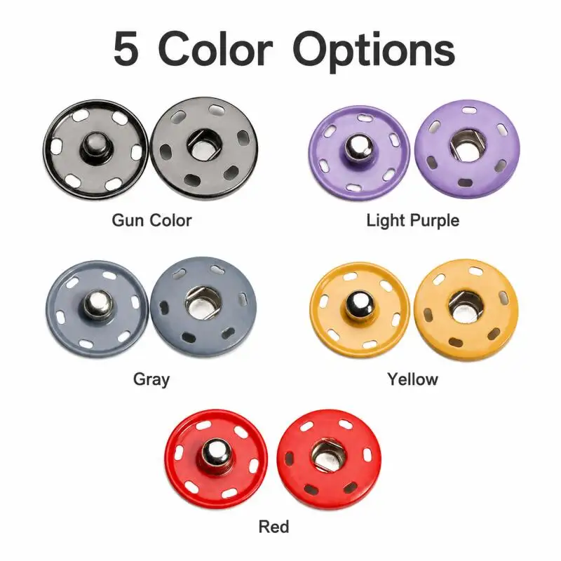 10-21 mm große, unsichtbare Metall-Druckknöpfe, Sets mit 10/20/30 Stück, unsichtbare bunte Druckknöpfe für DIY-Kleidung, Druckknöpfe zum Aufpressen. – Detail 4