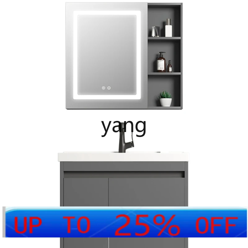 YJQ balcony laundry cabinet with sweeper base station storage bathroom with rubbing board laundry pool basin