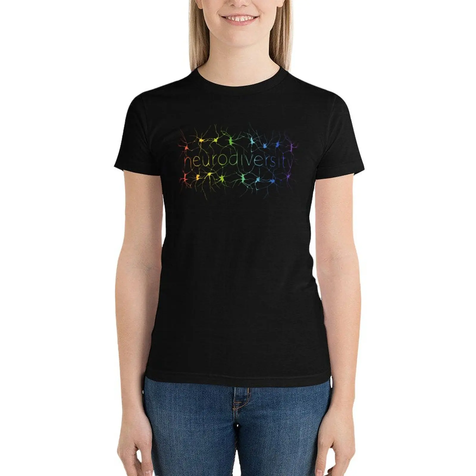 Neuron Diversity-t-shirt arcobaleno classica abbigliamento anime abbigliamento vintage t-shirt grafiche per donna vestibilità ampia