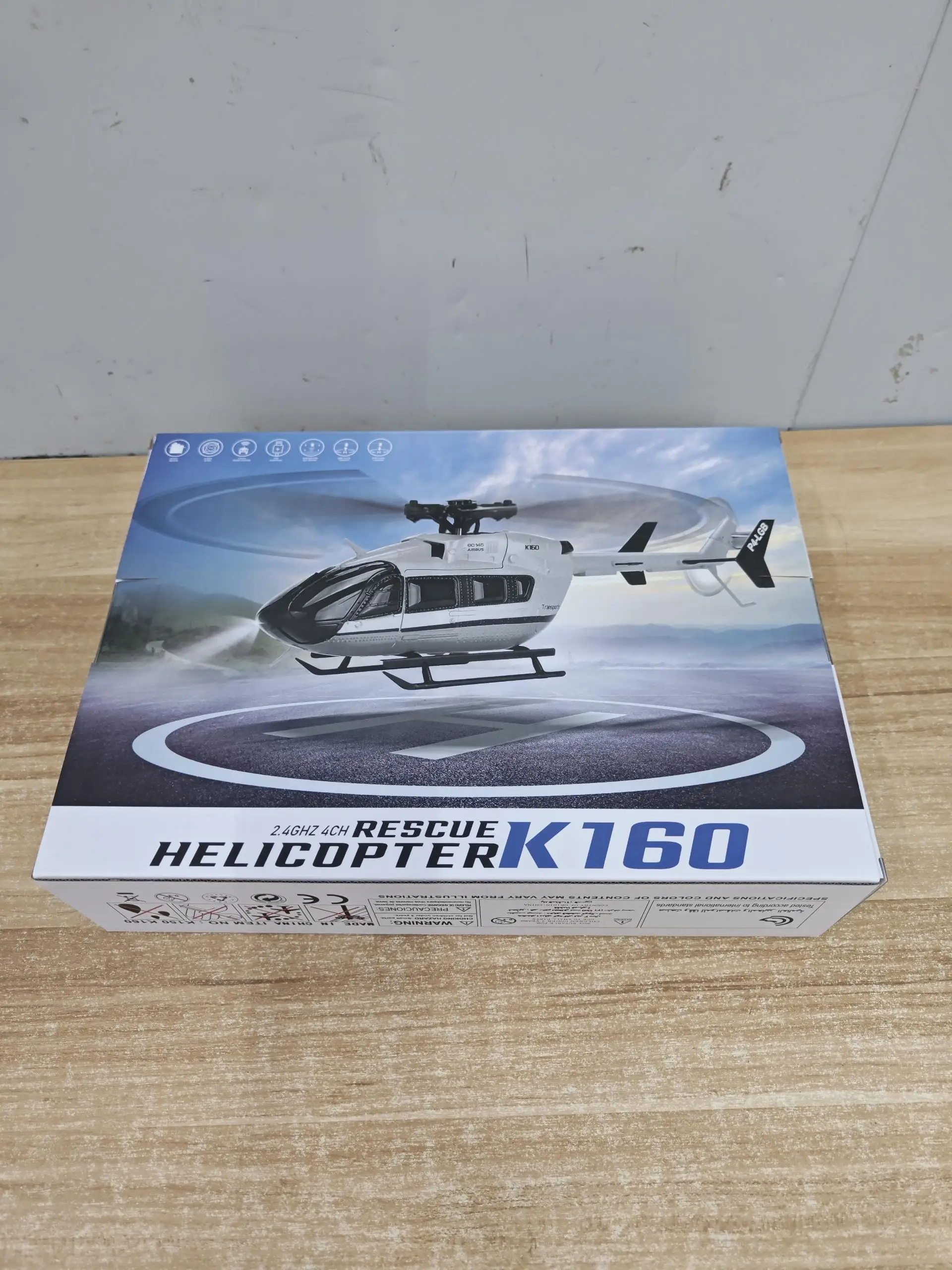 Weili k160 helicóptero livre de alerão de quatro vias sem escova modelo de altura fixa aeronave Ec-145 simulação rc modelo colecionável presente