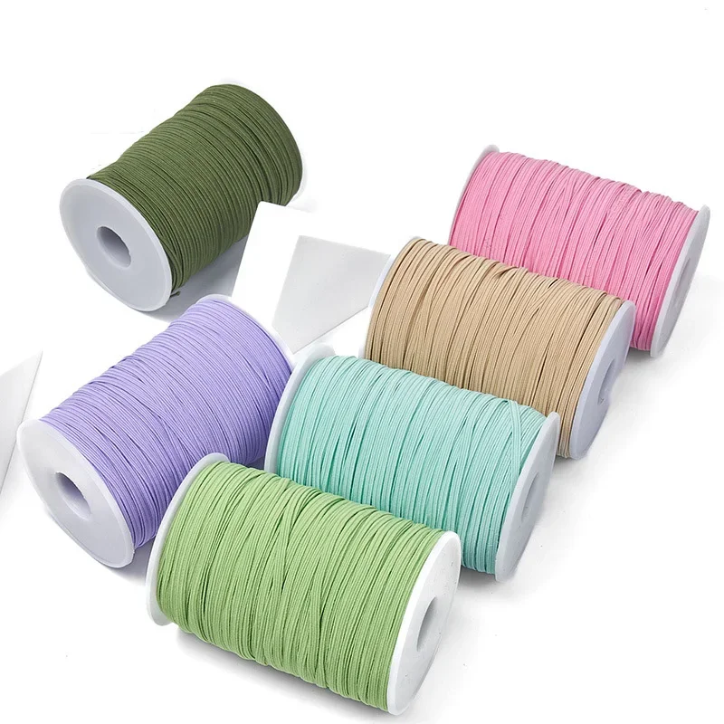 3mm 6mm Colorful Rubber Band Sewing Elastic Ribbon Elastic Spandex Band Trim Sewing Fabric DIY Garment Accessories 30-100yards