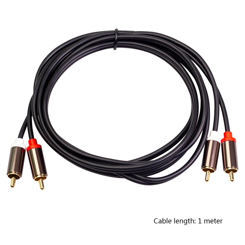 2RCA to 2 RCA Male Gold-Plated Audio Cable RCA Audio Cable 1M Home Theater DVD TV CD Amplifier Resonance Box