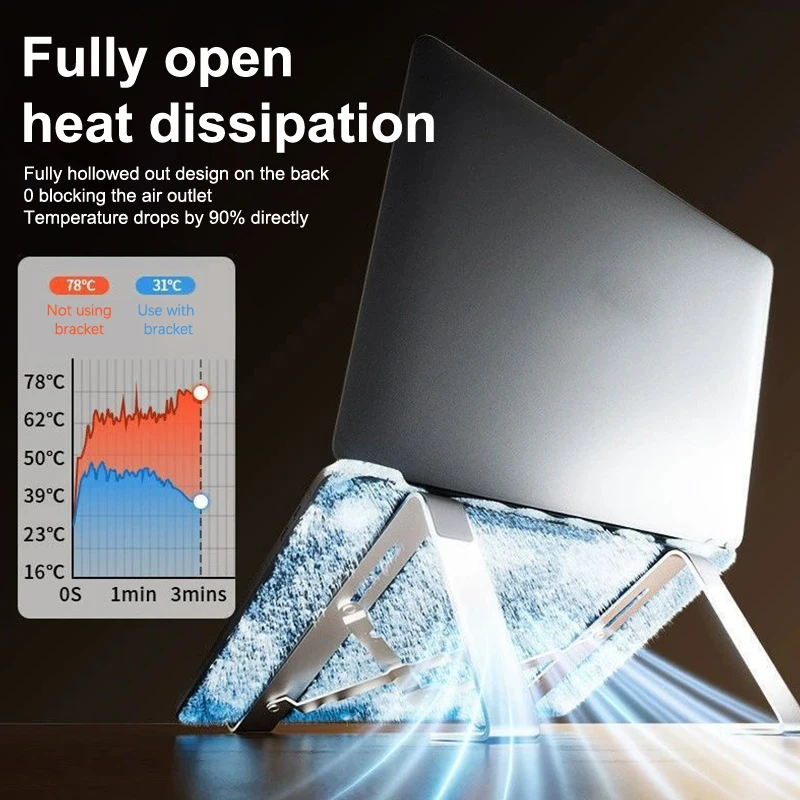 Metal Foldable Laptop Stand Portable Notebook Bracket Support Tablet Stand Heat Dissipation Heightening Rack Laptop Holder