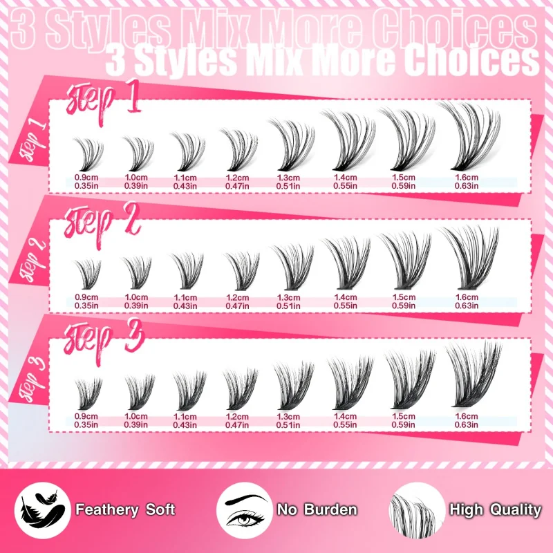 طقم تمديد الرموش 740/200pcsCluster، 2 في 1 لاش بوند، ملاقط، مزيل الرموش، مجموعات مزيج 30D+40D+50D 9-16 مم للمبتدئين