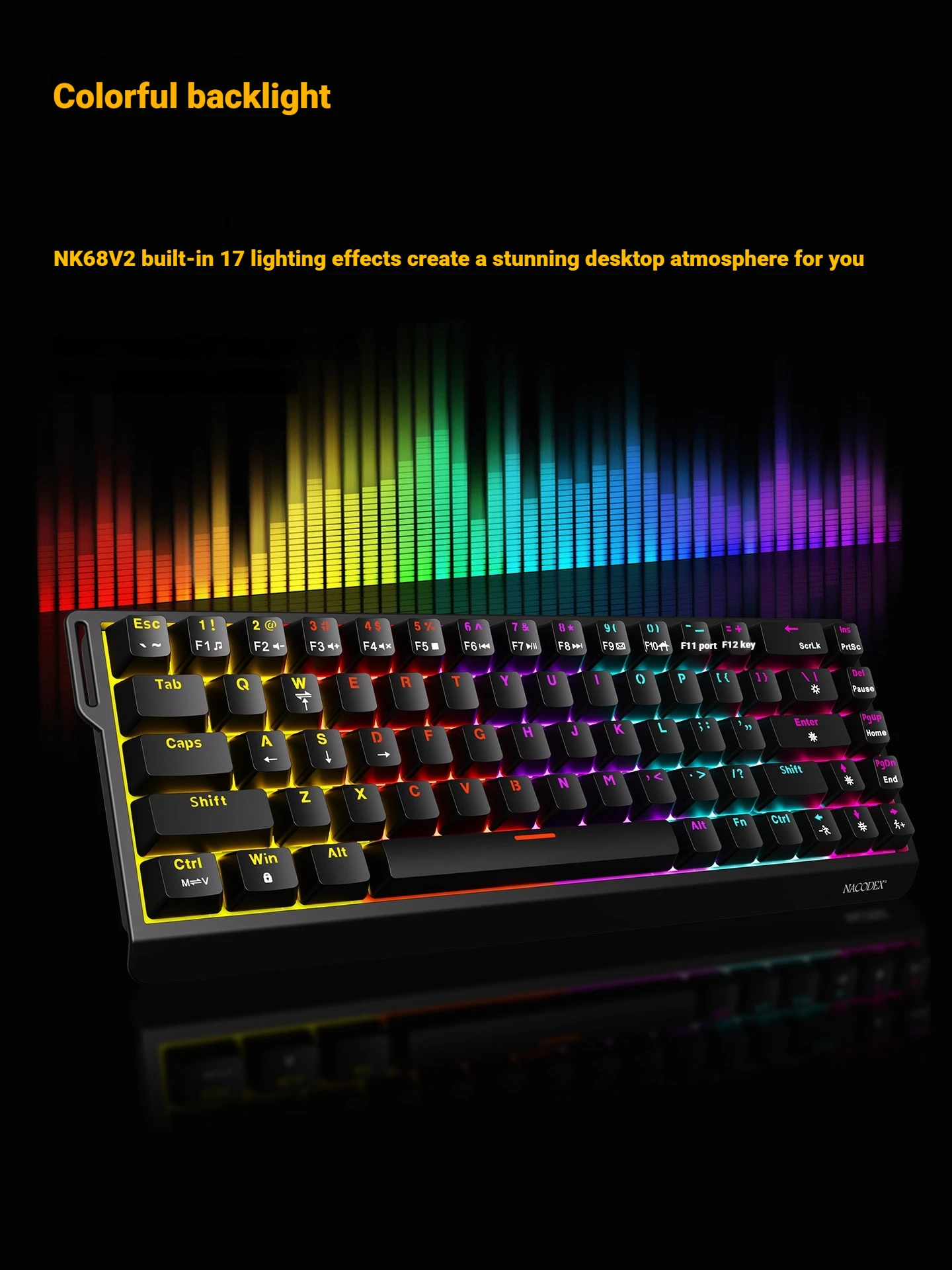 Kee PC AJAZZ X NACODE NK68 V2 Mechanical Keyboard Hot Swappable Red
