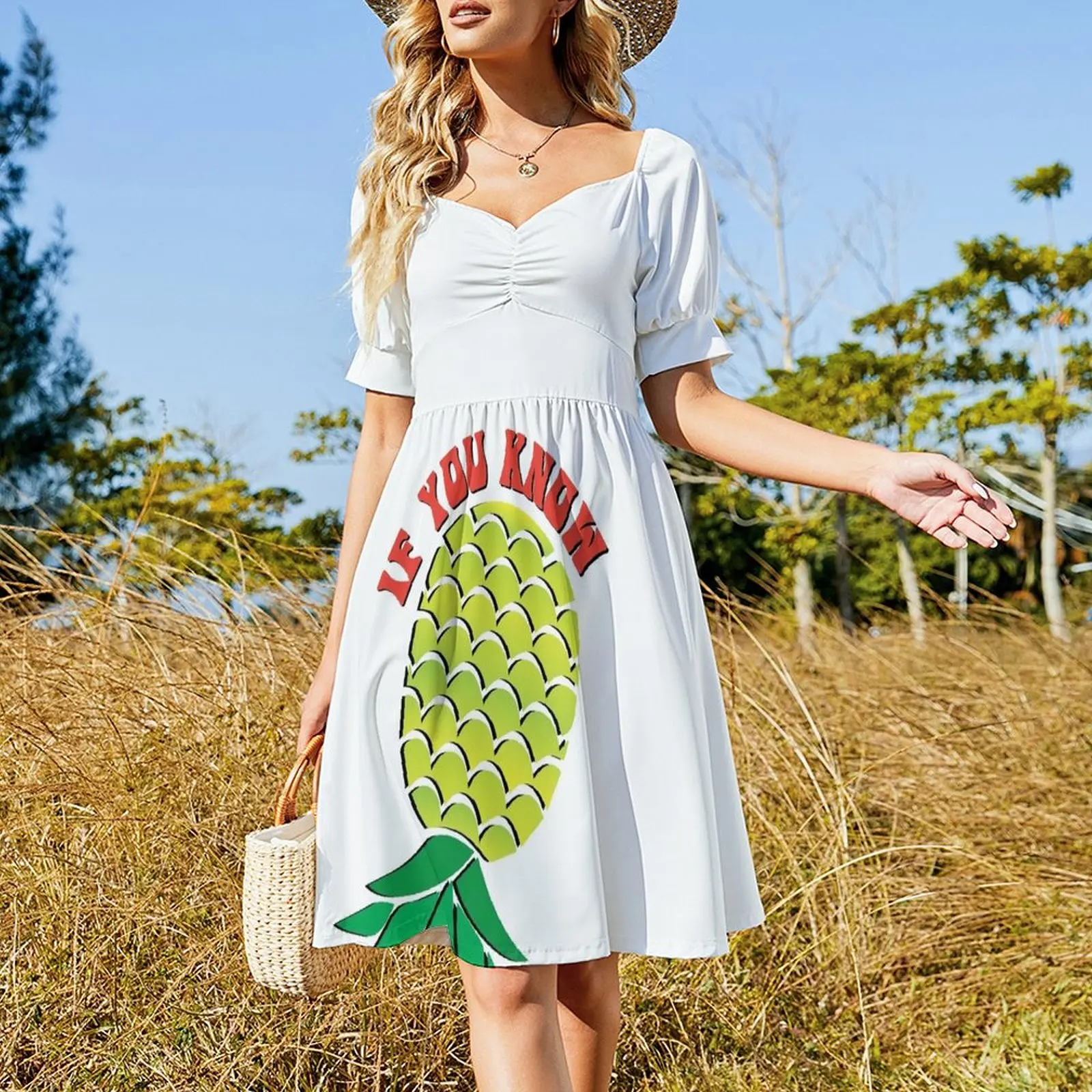 Upside Down Pineapple Swinger Short Sleeved Dress loose summer dress summer dress woman 2025