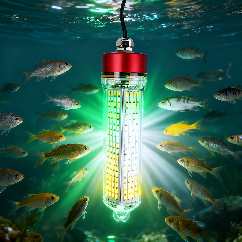 

1 pc new LED adjustable color underwater fishing light, USB interface fish lure light, Suitable for night lighting to fishing