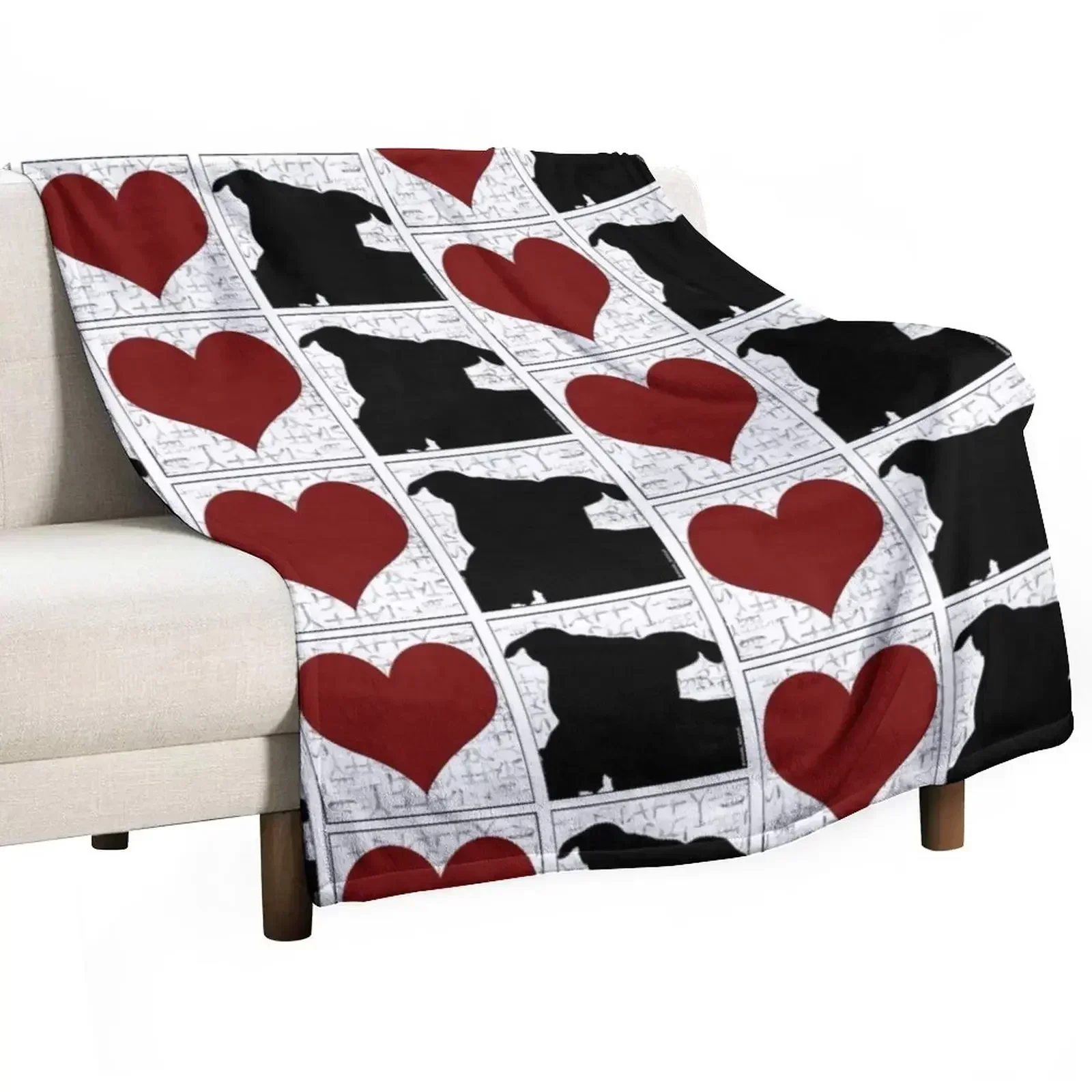 Love Staffy Dogs Throw Blanket for sofa Large valentine gift ideas Comforter christmas decoration Luxury St Blankets