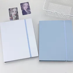 Ins Solid Color A5 Binder 4Grid Photocard Collect Book with Elastic Band 3inch Photo Album Idol Photos Holder Korean Girl Gift