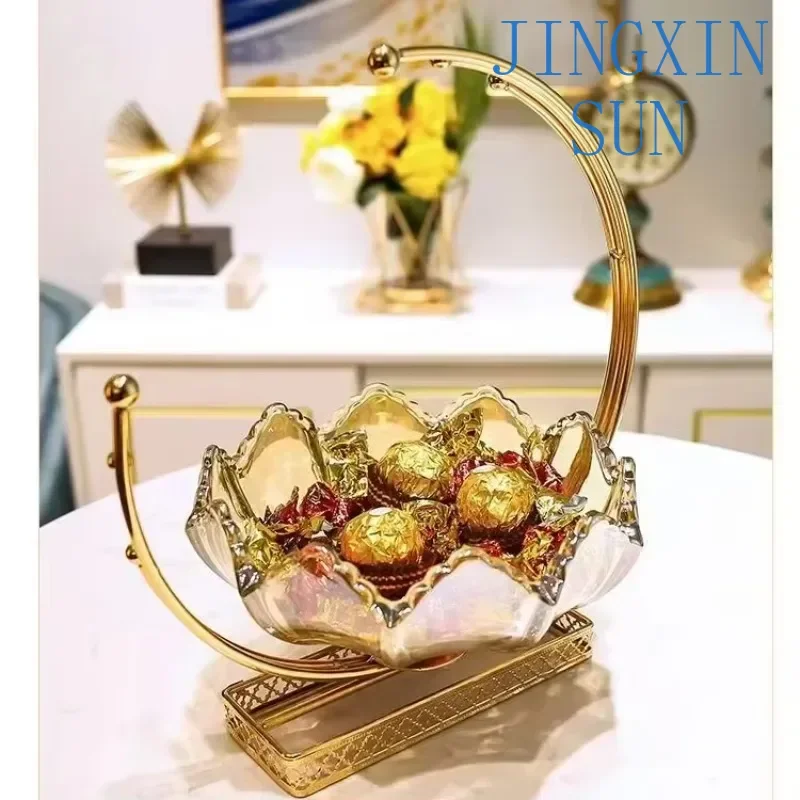 Light Luxury Style Moon Serving Transparent Plates Modern Nordic Style Glass Tableware snack fruit Dish Plate