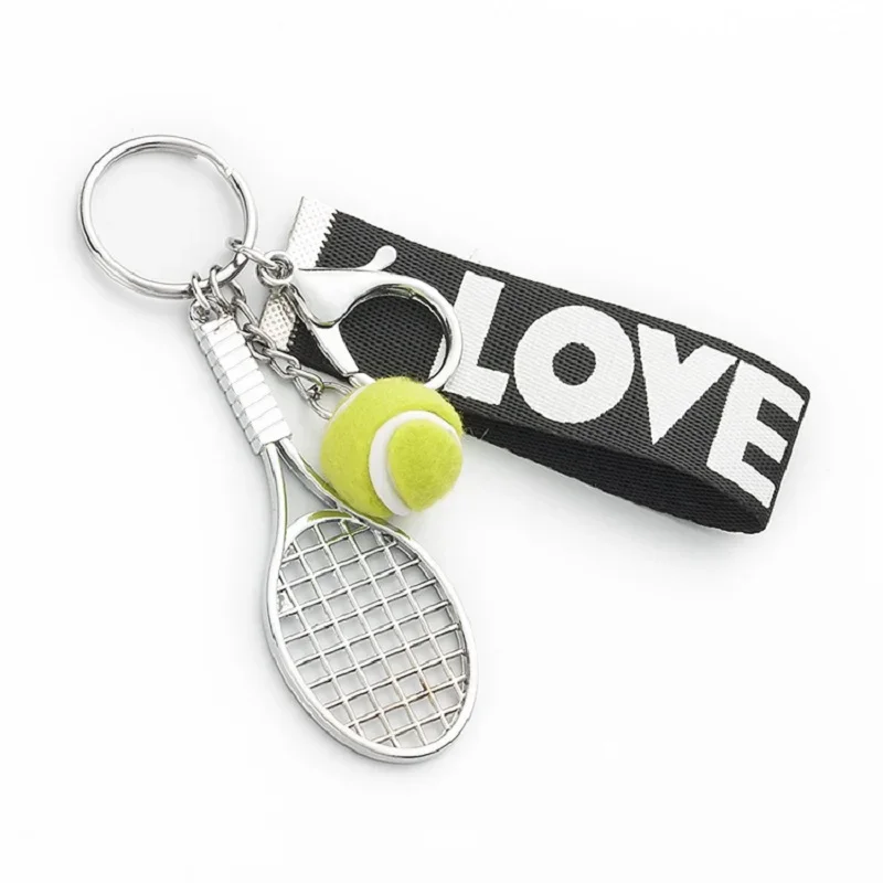 2021 New Mini Tennis Racket Keychain Creative Cute 6 Color Love Sport Keychains Car Bag Pendant Keyring Sports Enthusiast Choice