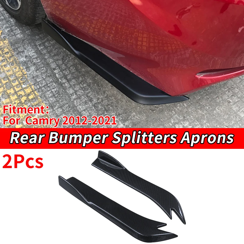 

Car Rear Bumper Splitters Aprons Trunk Lip Spoiler Canard Wing Diffuser Wrap Angle Protector ABS For Toyota Camry 2012-2018-2021